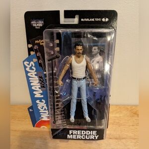 Freddie Mercury Action Figure in White Tank Top and Blue Jeans